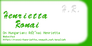 henrietta ronai business card